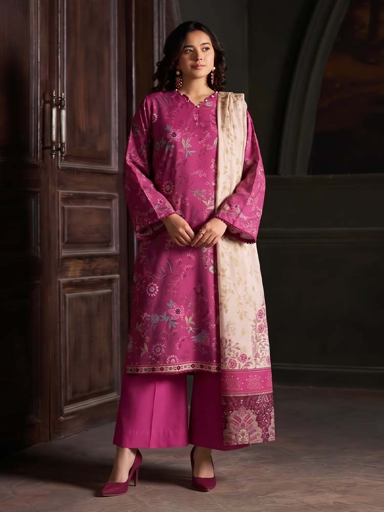 RHEA 3-Piece Unstitched Leather Linen Suit