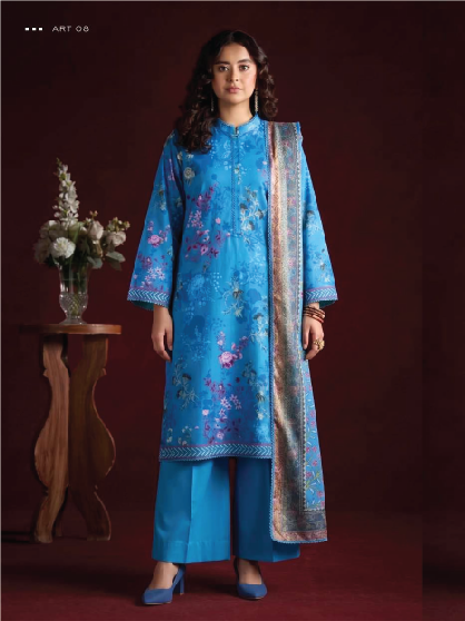RHEA 3-Piece Unstitched Leather Linen Suit